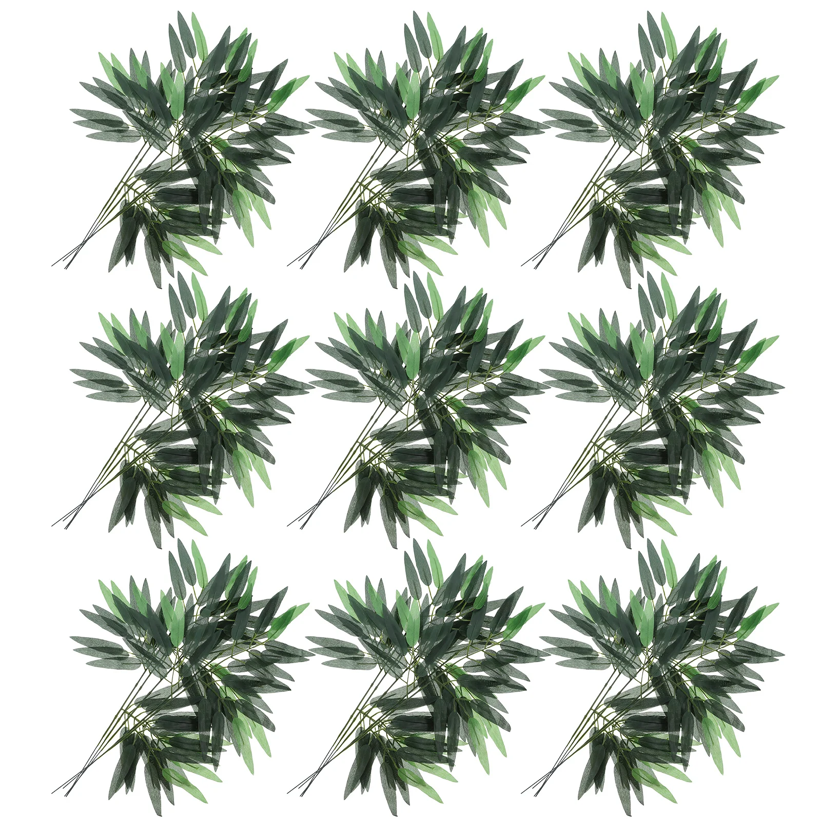 

50pcs Artificial Bamboo Leaves Lifelike Fake Leaf Stems For Home Garden Wall Decor Party Wedding Faux Plants Decorative Leaves