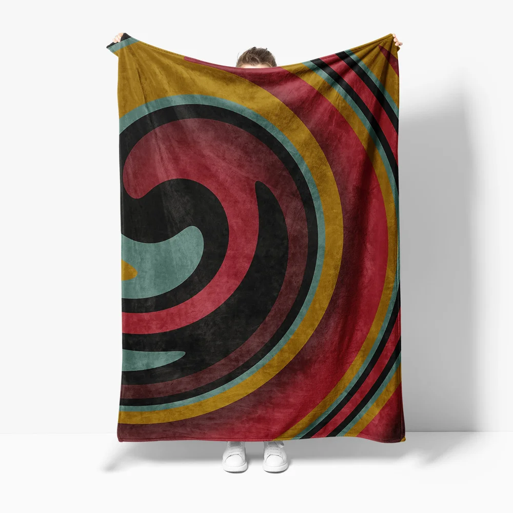 

Vibrant Colorful Circles Abstract Geometric Throw Blanket Sofa Bed Decorative Cushion Cover Gift