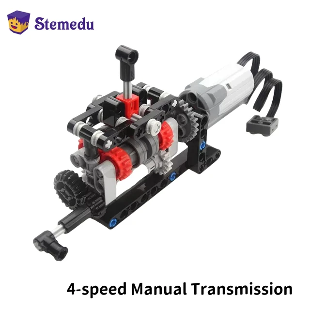 MOC High-tech 4-biegowa skrzynia biegów zestaw do ręcznej skrzyni biegów DIY Model techniczny M silnik 8883 funkcje mocy klocki klocki