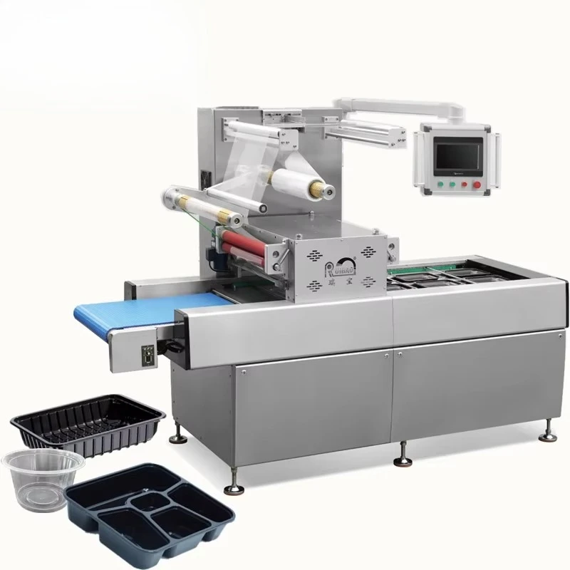 VS-650 Automatic Food Automatic Skin Pack Cooked Meals, Food Meat MAP Tray Sealer Multi Function Gas Flushing Customized