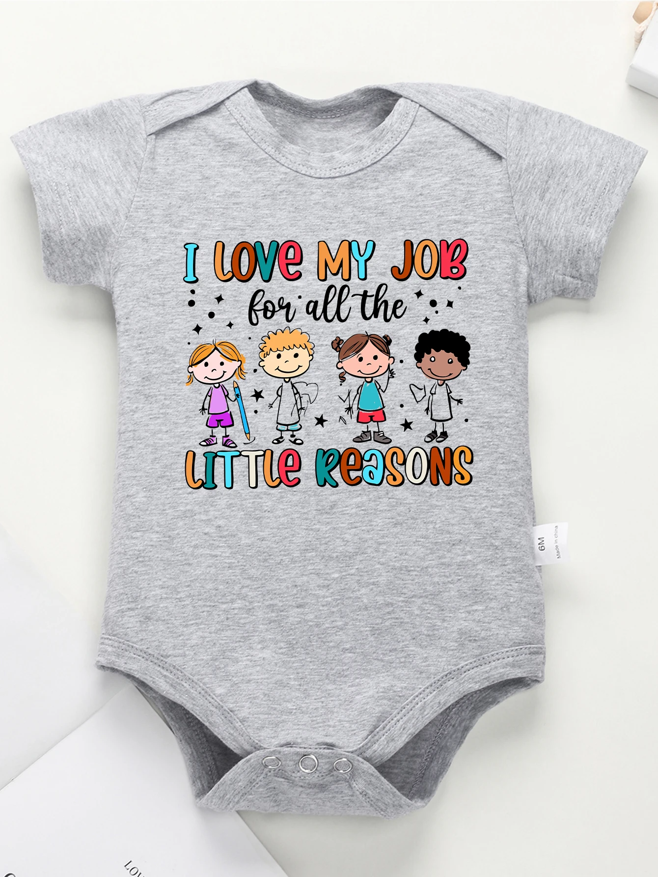 Onesie Bodysuit Toddler Rompers Cute Girls Boys Pattern Jumpsuit Boy Girl Clothes Baby Infant I Love My Job Print 0-24M Newborn