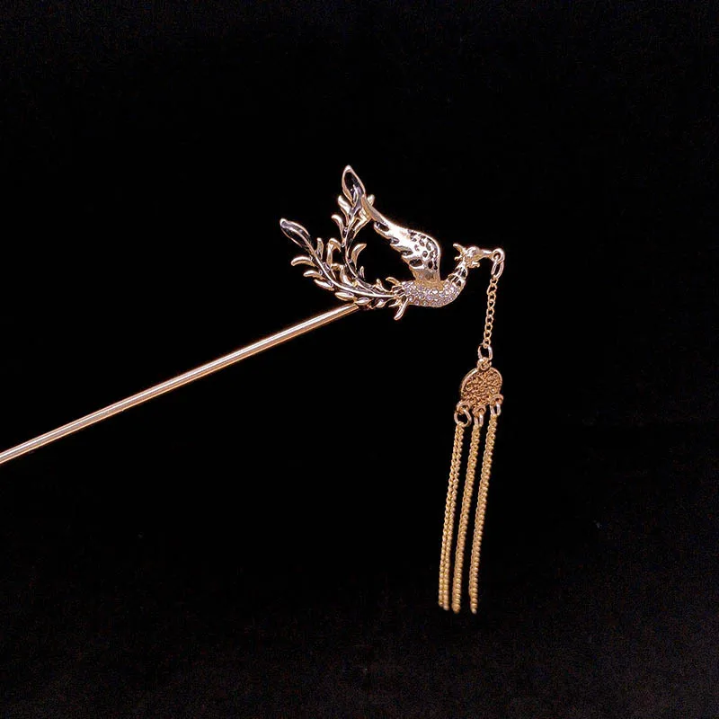 

Elegant and grand phoenix tassel hair clips, new Chinese-style curly hair clips, horse-riding face skirts, hair accessories
