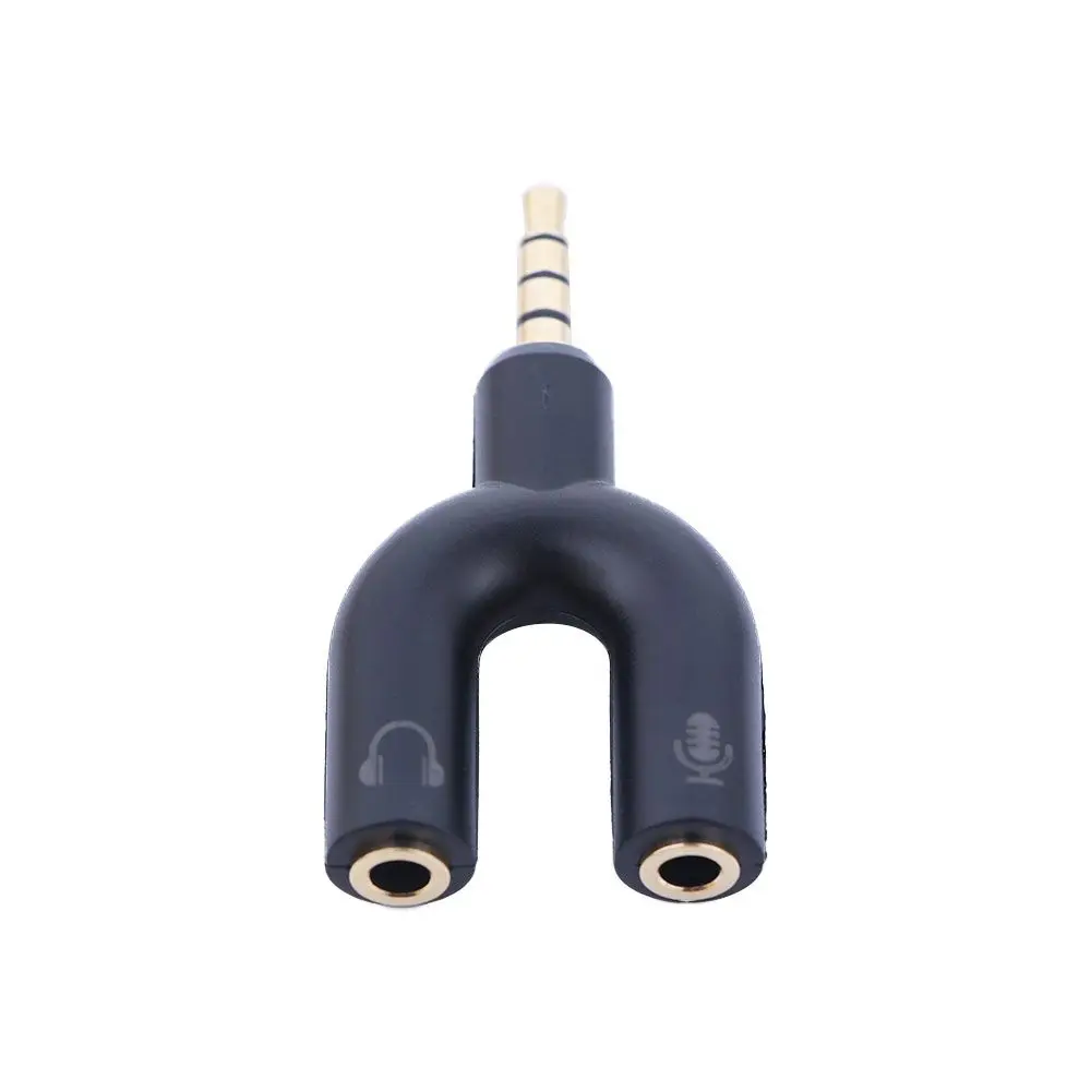 Адаптер для шнура наушников Разветвитель гарнитуры Разъем 3,5 мм U-образный адаптер Аудиокабель Разветвитель для наушников Разъем для микрофона