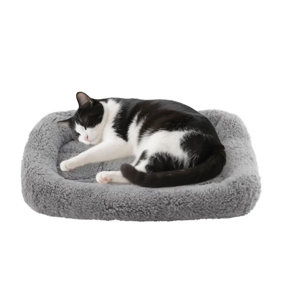 

Small Cat Bed Mat, 22 x 16 Plush Cushion with Surrounding Pillow for Small to Meidum Dogs Cats Sleeping, Indoor Pet Beds Furnitu