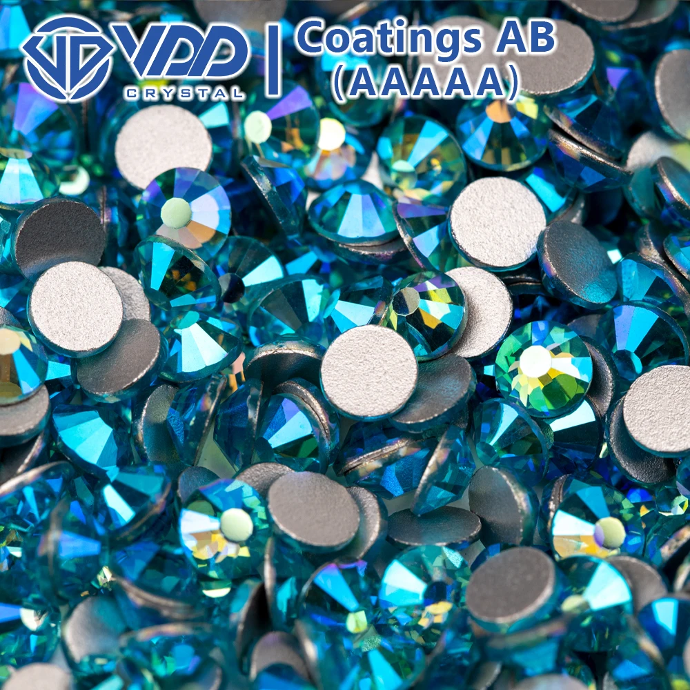 VDD SS4-SS30 075 Aquamarine AB AAAAA Glass Rhinestones Crystals Glitter Strass Flatback Stone For Nail Art Craft DIY Decorations