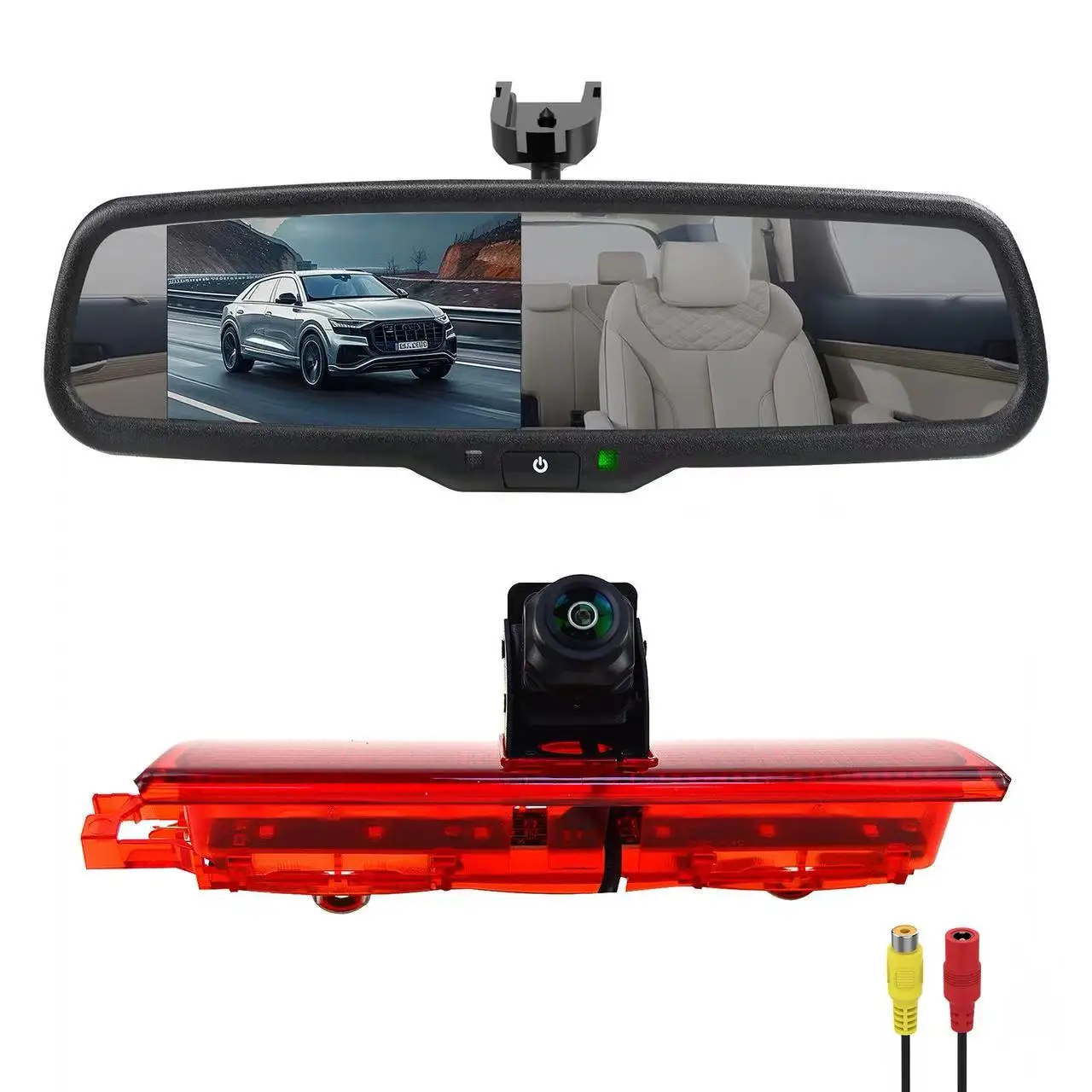 Kit de pantalla de espejo de 4,3", utilizado para reemplazar luces de freno y cámaras de marcha atrás en Volkswagen Cadi (2003-2015))