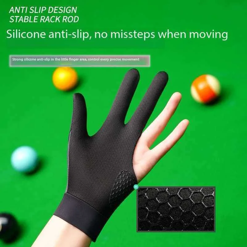 Professional billiards gloves for men, non slip, lightweight, breathable, three finger full finger and half finger gloves