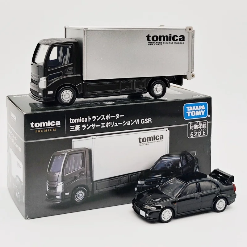 

Набор моделей автомобилей Takara Tomy Tomica: Mitsubishi Lancer EVO VI GSR, литой под давлением, имитация грузовика-транспортера, для мальчиков, коллекционный подарок