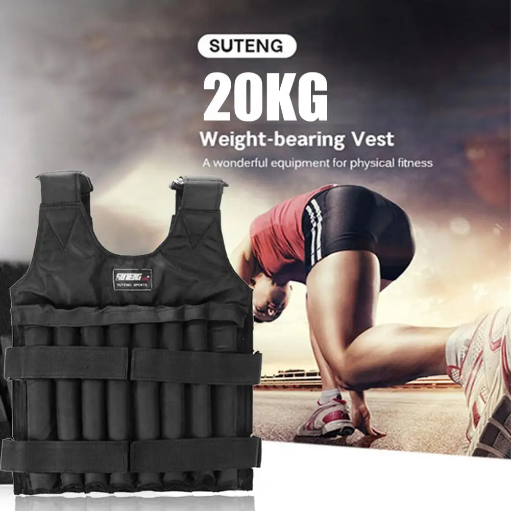 20Kg Loading Weighted Jacket Adjustable Run Loading Weighted Vest Widen Shoulder Boxing Weight Training Sand Vest Clothing