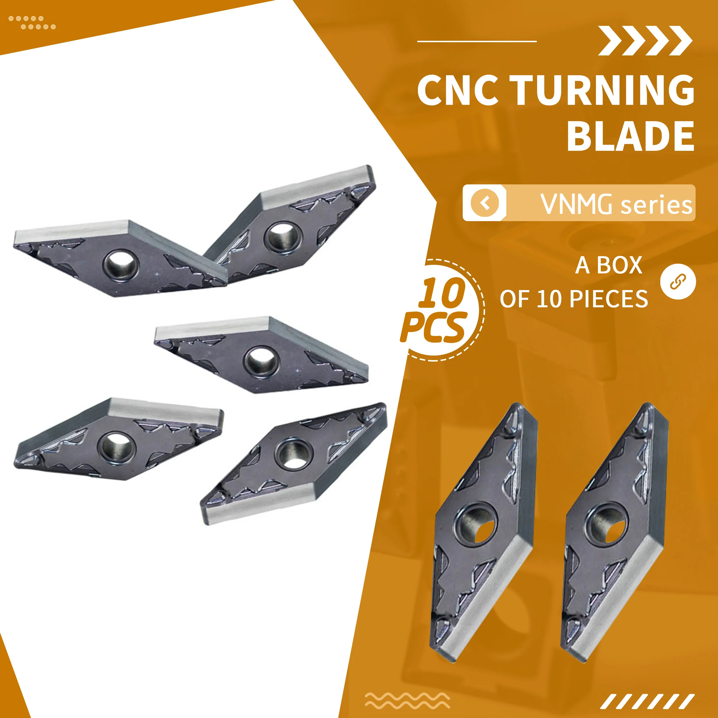 

High Quality Double Sided Metal Cermet Rhombus CNC Blades VNMG160404/160408-HQ 35 Degree Wear-resisting External Turning Inserts