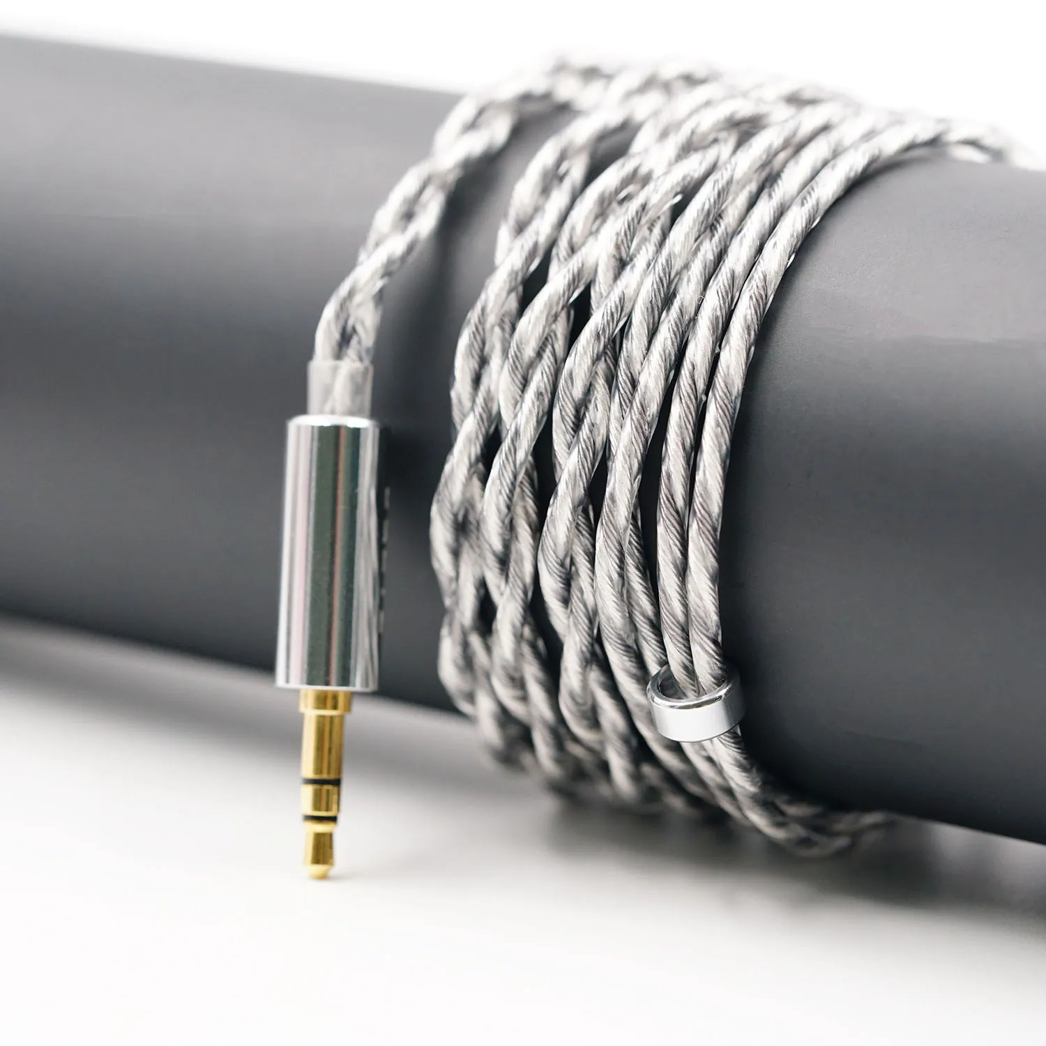 BQEYZ Wind Cable estándar de actualización de reemplazo de auriculares trenzados plateados chapados en cobre de un solo cristal