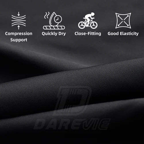 Imagen 2 del producto DAREVIE Pantalones Cortos de Ciclismo para Hombre, 3 Bolsillos, Antideslizantes, con Almohadilla de Esponja Elástica en 4 Direcciones, de Secado Rápido, Suaves, para Grava, Pantalones Cortos para Mujer