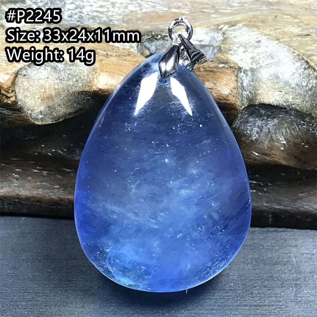 Natural Ocean Blue Aquamarine Pendant Jewelry For Women Man Crystal Healing Luck Beads Stone 925 Silver Sterling Gemstone AAAAA