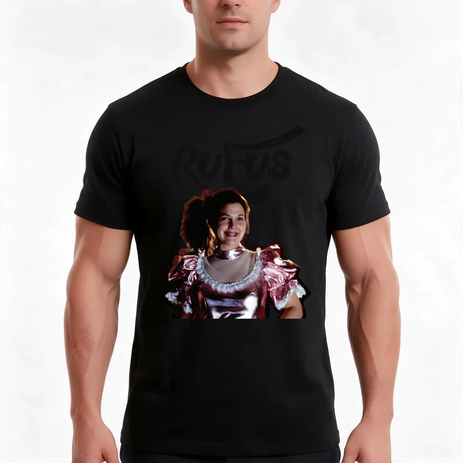Rufus T-Shirt, Summer Casual Cotton Tee, Oversized Streetwear Tops, Vintage Graphic Print, Loose Fit Short Sleeve, 100% Cotton