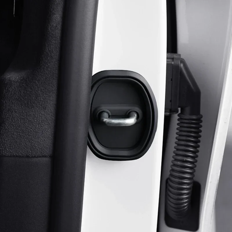 

For Cadillac Escalade CTS ATS XT5 CT6 CT4 2014-2022 Silica Gel Black Car Door Lock Cover Trim Sticker Interior Car Accessories