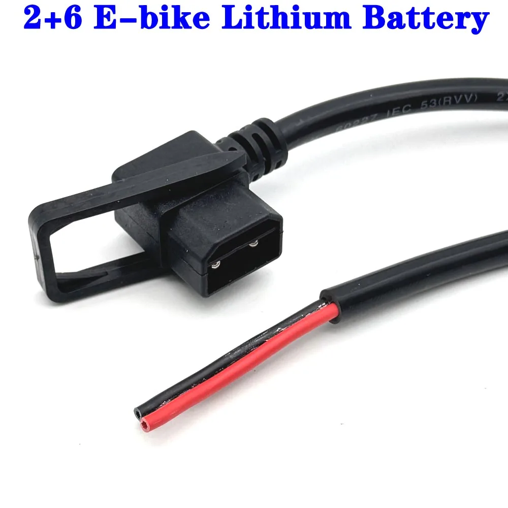 

2+6 E-bike Lithium Battery Charging Interface Replacement Plug Socket with Wire Electric Vehicle Charger Connector Adapter