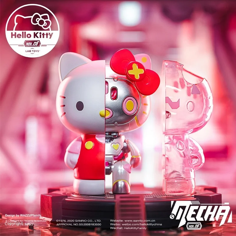 

Trendy Hello Kitty Semi-Dissected Mechanical Generation Hidden Doll Figurine Surprise Blind Box For Office Desktop Decoration