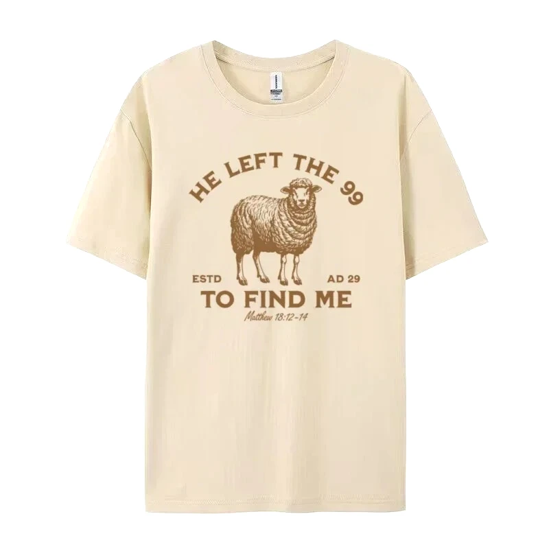 He Left The 99 Pure Cotton Printed Men's and Women's Fashionable Loose Casual T-shirt New Personalized Round Neck T-shirt