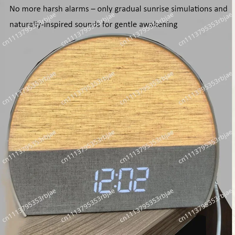2026 new fabric wake-up light alarm clock bedside sleeping light bluetooth speaker clock radio countdown white noise