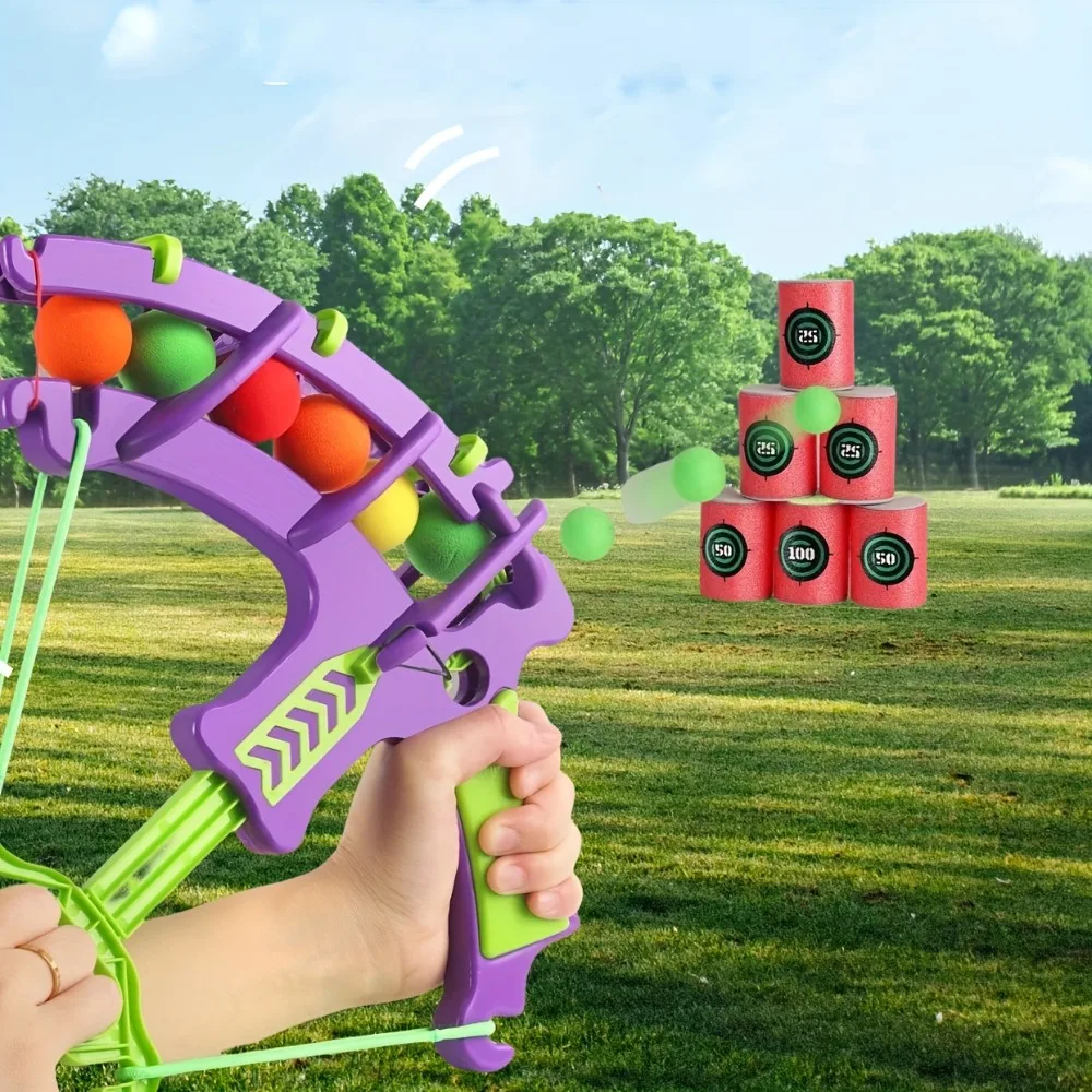 Interactive Archery Game Set with Colored Balls, Indoor/Outdoor Family Fun and Parent-Child Bonding, Educational Soft Dart Toy