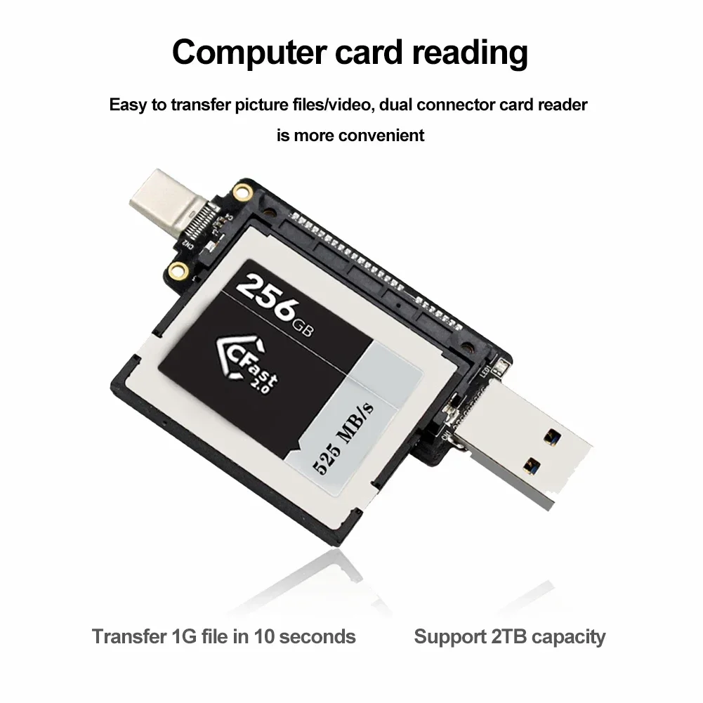 

PH851 Portable CFast Memory Card USB3.1 Type-C Type A+C Card Reader Support 2TB for Laptop Tablet Notebook