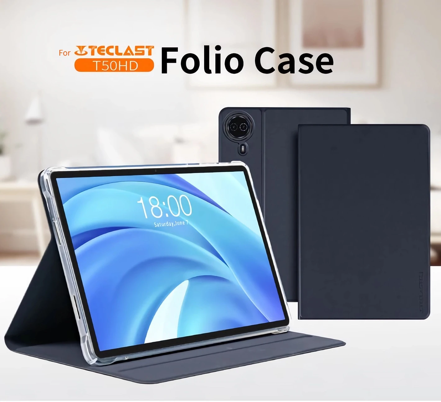 Case for 2024 Teclast T50HD Case Folio PU Leather Smart Cover with Soft BackShell for Teclast T50 MAX 11