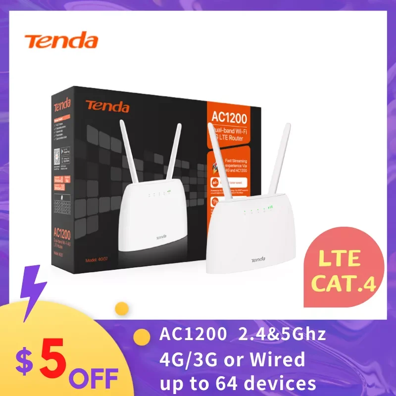 Tenda 4G06 4G Wifi Router SIM Card Hotspot RJ45 WAN LAN wireless modem LTE dongle 2.4GHz 300Mbps 4G Wireless Router Hotspot