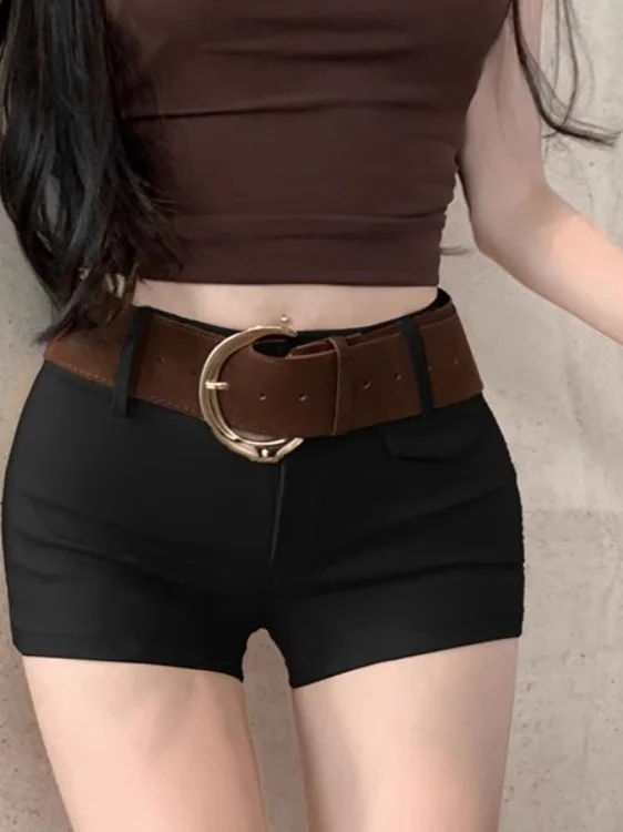 Khaki Casual Short Pants Women Summer 2026 New High Waist Slimming Sexy Girl Versatile Slim A-Line Wraparound Hot Pants view 5