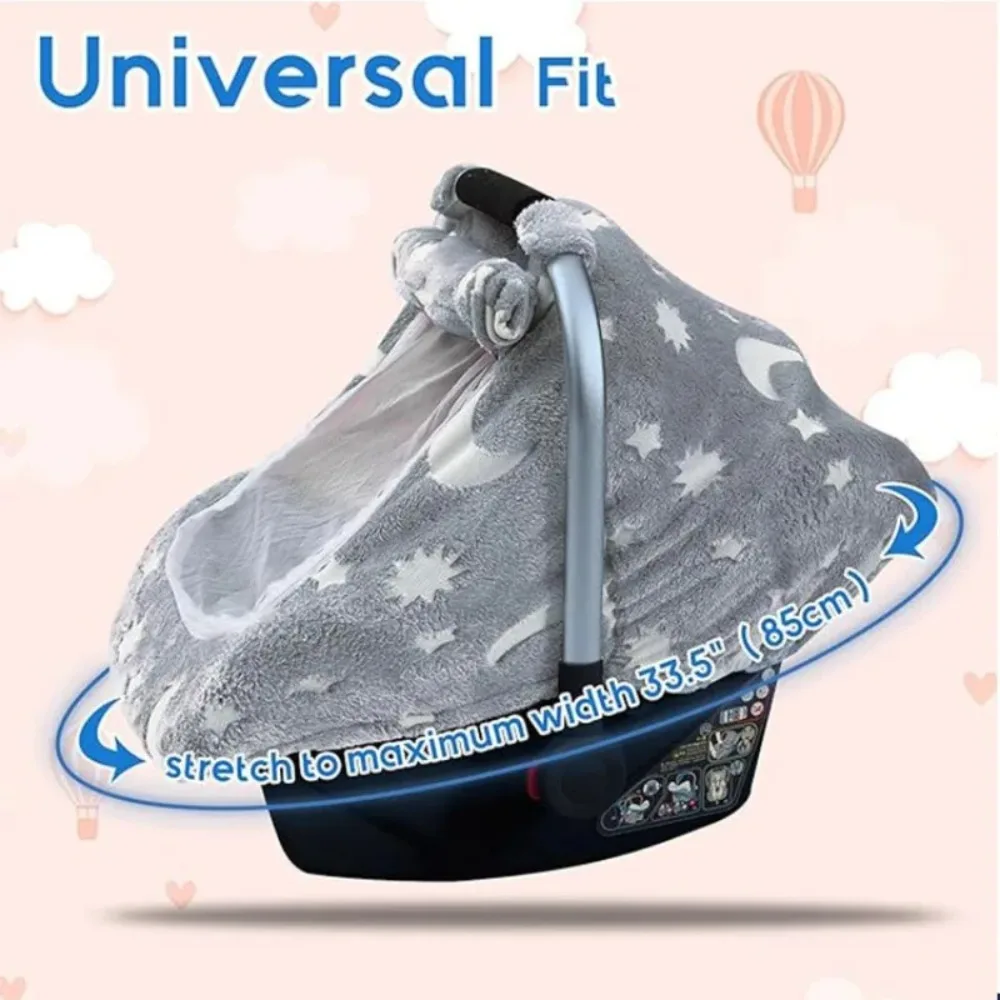 

Защитный чехол для детской коляски из мягкого фланеля, ветрозащитный козырек для автокресла с дышащей сеткой