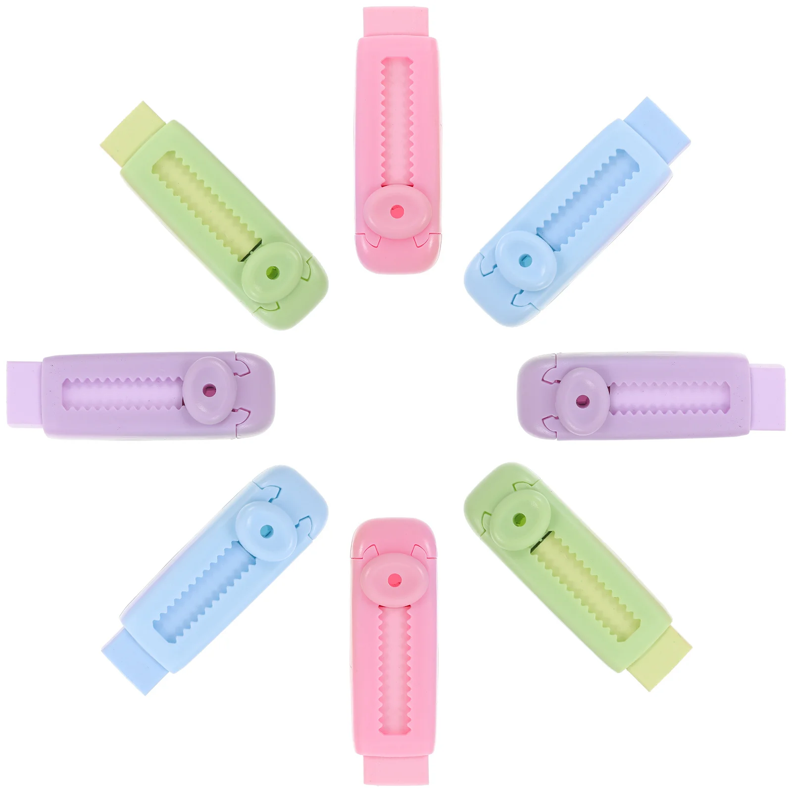 

8Pcs Sliding Retractable Erasers Small Portable Erasers Practical Students Test Exam Eraser Set Students Stationery