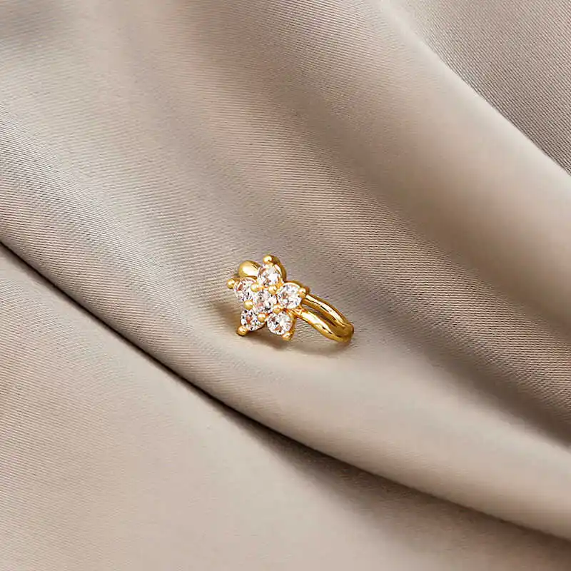 

Non-Pierced U-aped Nose Studs Micro-Set Zircon Heart Flower Designs Faionable Jewelry Alloy/Plated Silver/Plated Gold