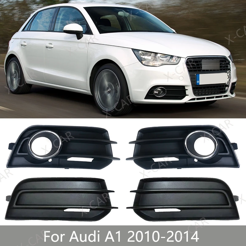 For Audi A1 2010 2011 2012 2013 2014 Front Bumper Fog Light Foglamp Grille Cover Frame 8X0807681A 8X0807682A