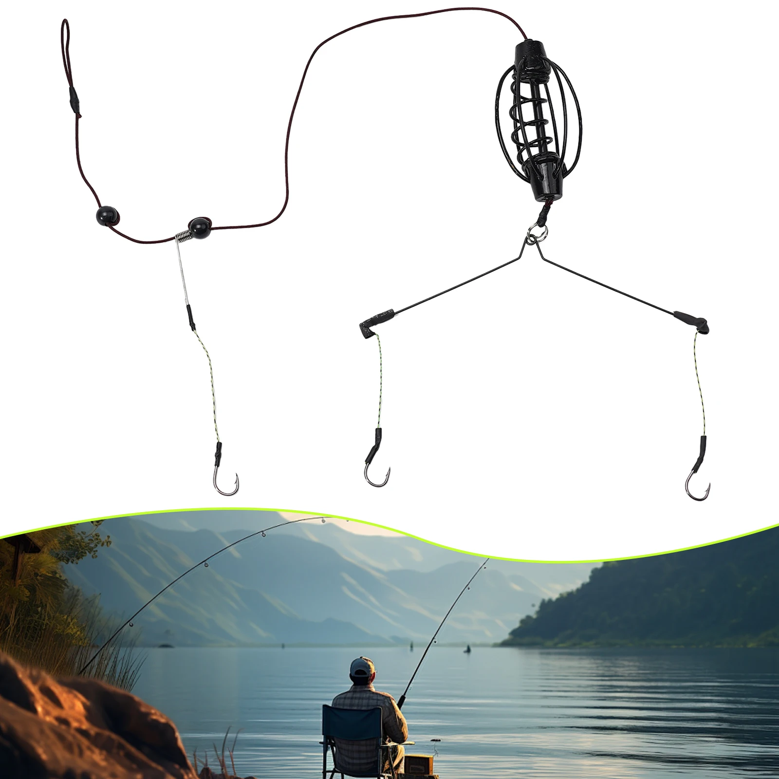 

Carp Fishing Feeder Fishing Bait Cages Hook Rig Set Inline Method Feeder Tackle Bait Cage Fishing Tool 20/25/30/35/40/45/50/60g