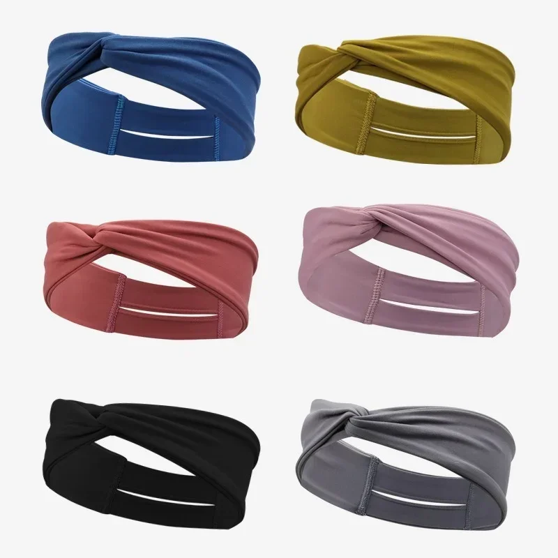 Ladies Sports Spring and Autumn Headband Solid Color Girls Hairband Retro Cross Knot Elastic Hairband