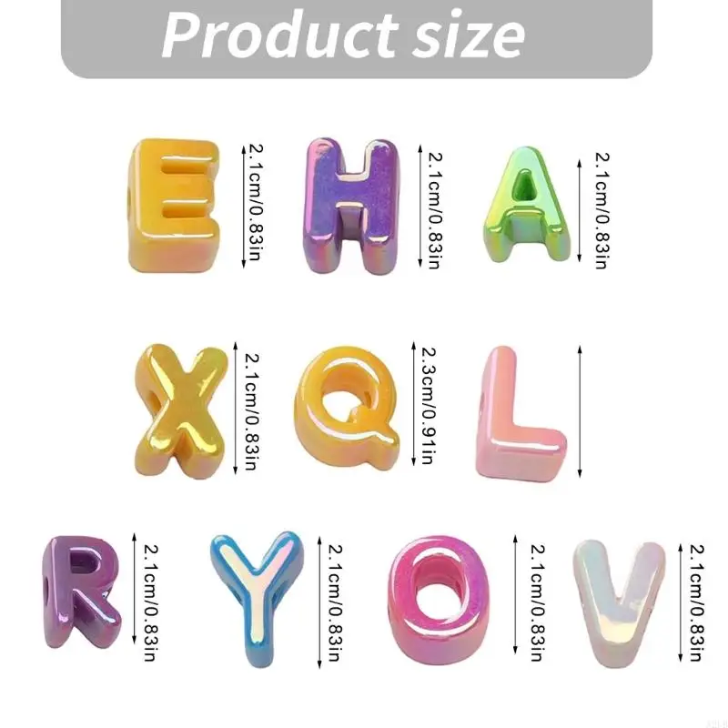 Pack Of 5 Large Hole Colorful Alphabets Beads For DIY Bracelets And Necklaces Acrylic DIY A2UB