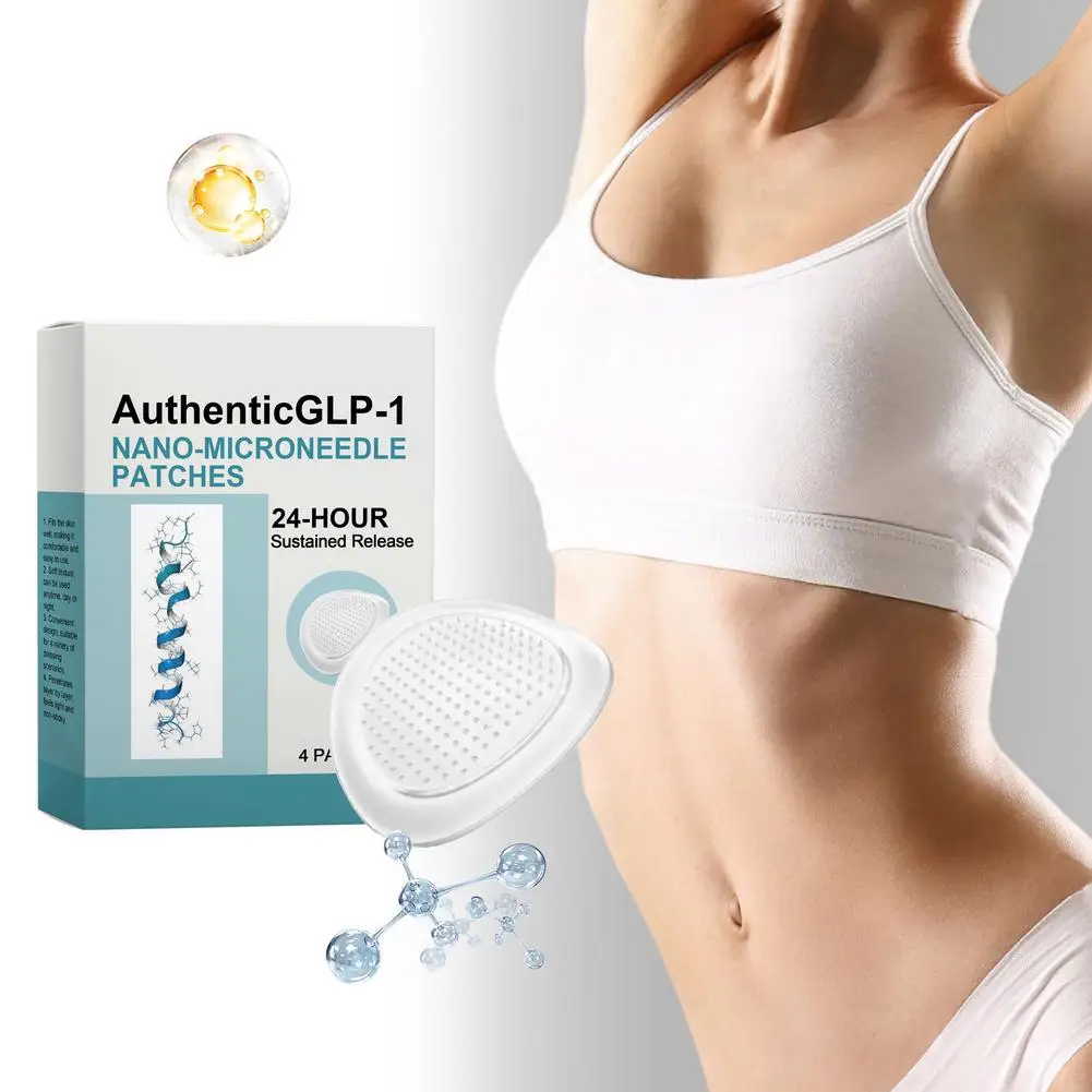 GLP-1 Nano-Microneedle Patches - 4pcs 24-Hour Sustained Release Body Care Patches for Weight Management, Gentle Skin Nourishment