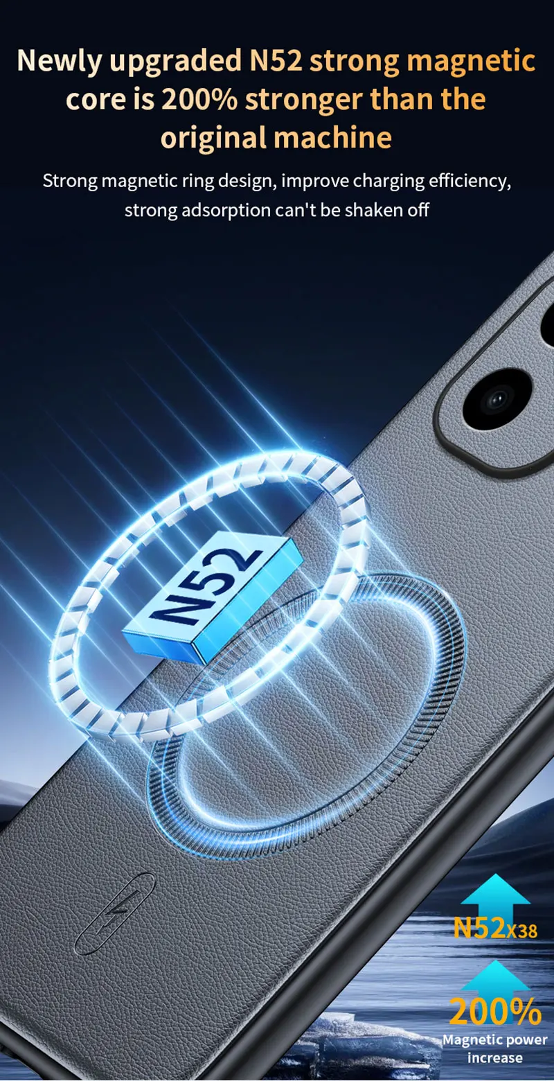 Für OnePlus Ace 6: Magnetische Lederhülle mit Schutzfunktion, Anti-Fingerabdruck, rutschfest, aus PC+TPU. – Detail 9