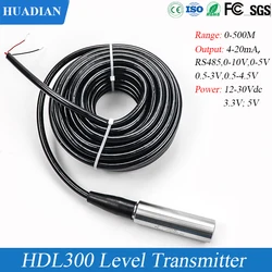 100m Distance Sewage Water Level Transmitter 4-20mA RS485 3V Power Submersed Water Level Sensor