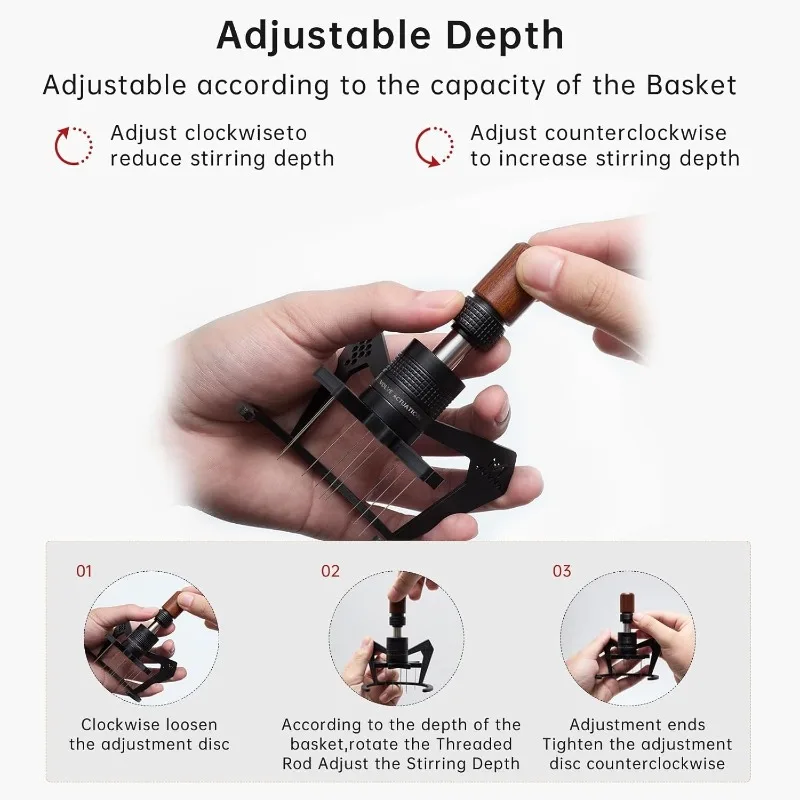 Muvna Mantis WDT Coffee Distribution Espresso Tool,51/53/58mm 9 Needles Rotary Coffee Accessories Magnetic Dosing Ring Barista