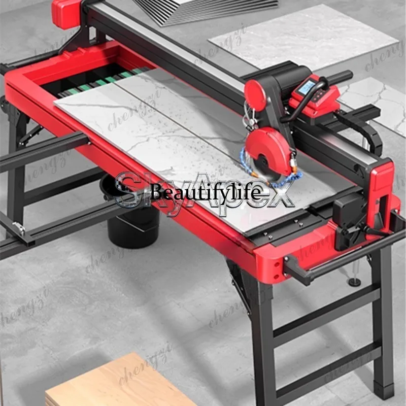 81 Full Automatic Desktop Stone Cutting Equipment Slate Dustless Chamfer Groove Edge Polishing All-in-one Machine