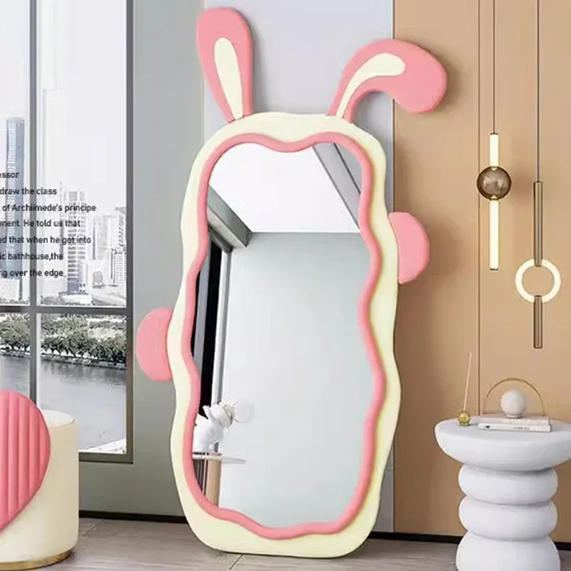 Rabbit Nordic Mirror Girls Big Irregular Funky Luxury Art Items Makeup Flexible Smart Mirror Barber Spiegel Wand Home Products