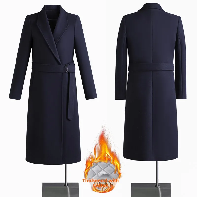 Thickened Woolen Suit Jacket Women's Winter Mid-Length Cotton-Padded Outerwear Professional Jewelry Store Work Uniform