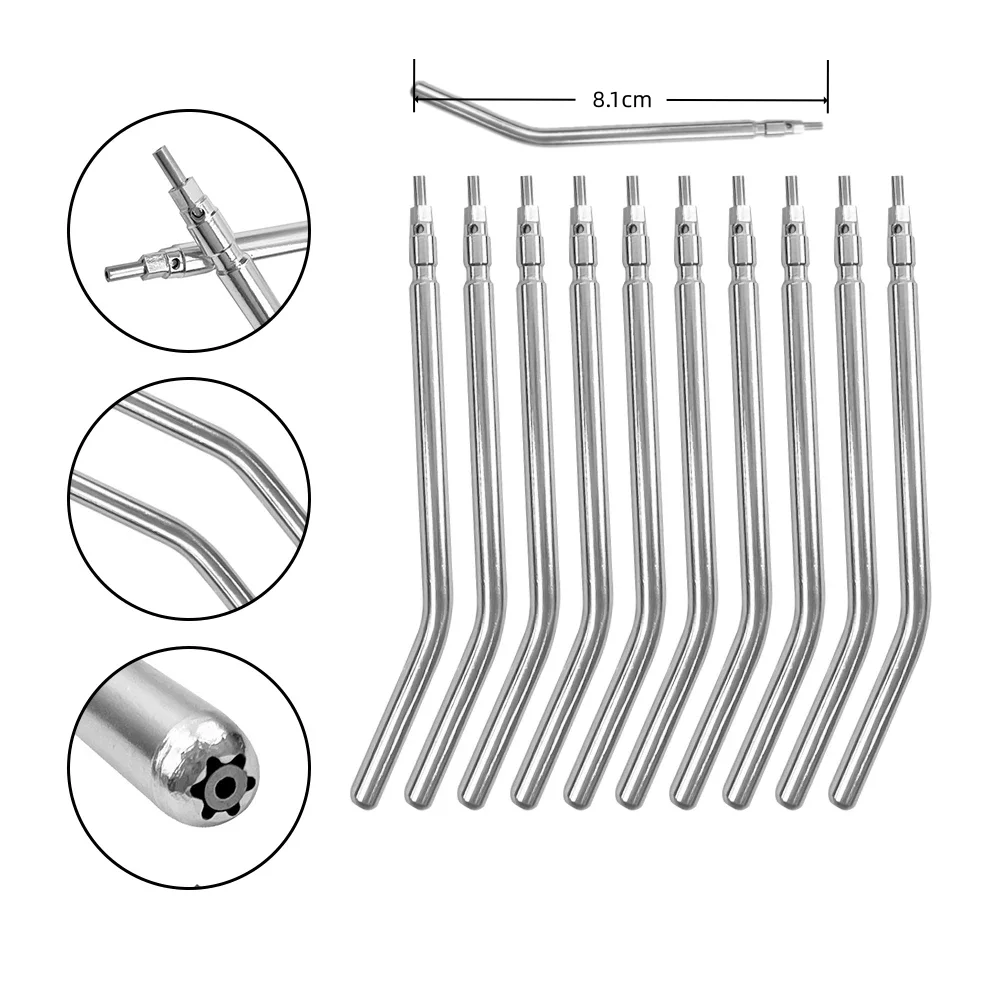 20pcs/pack High Quality Stainless Steel Dental 3 Way Syringe Tips Air Water Spray Triple Syringe 3 Way Tube Dental Tool Item