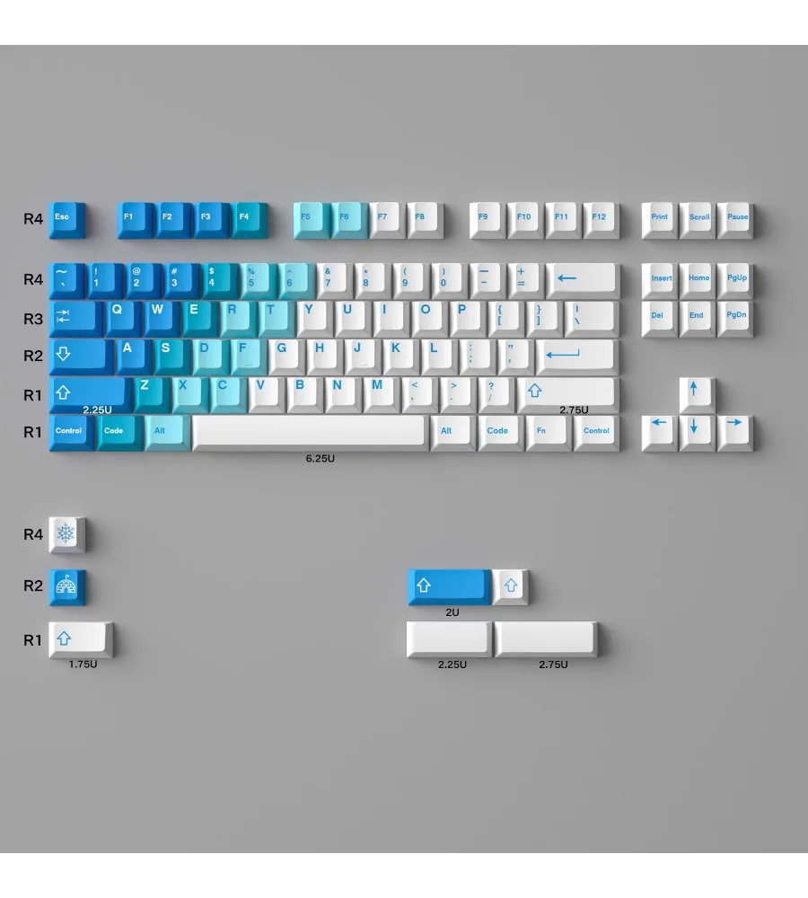 

PBT sublimation + PC pad printing original high magnetic axis Wooting mechanical keyboard Hawaii Snow Mountain R2 keycap