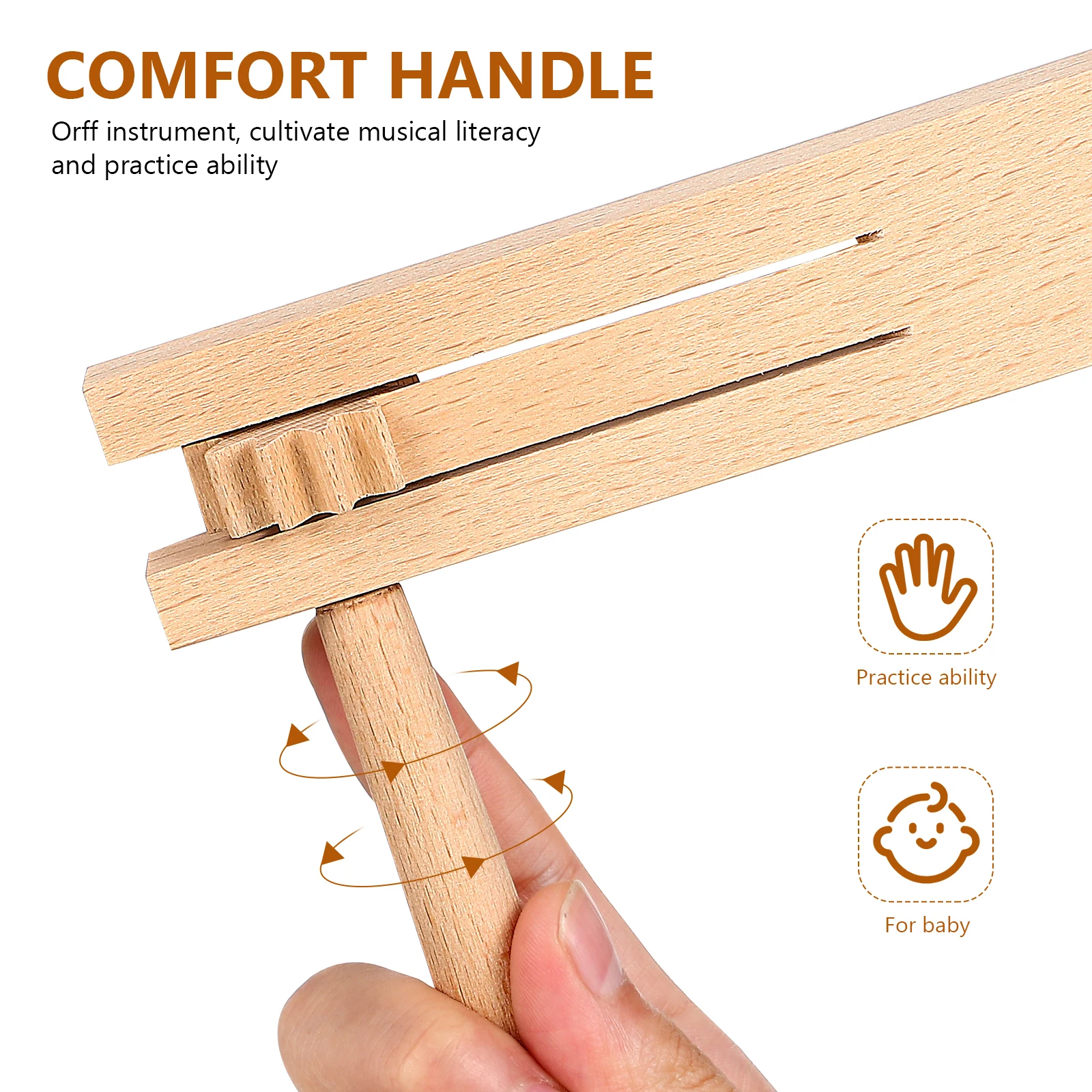 3 szt. Drewniane zabawki dźwiękowe z grzechotką, drewniana matraca, obrotowa grzechotka, instrumenty muzyczne ręczne, zabawki matraca dla dzieci