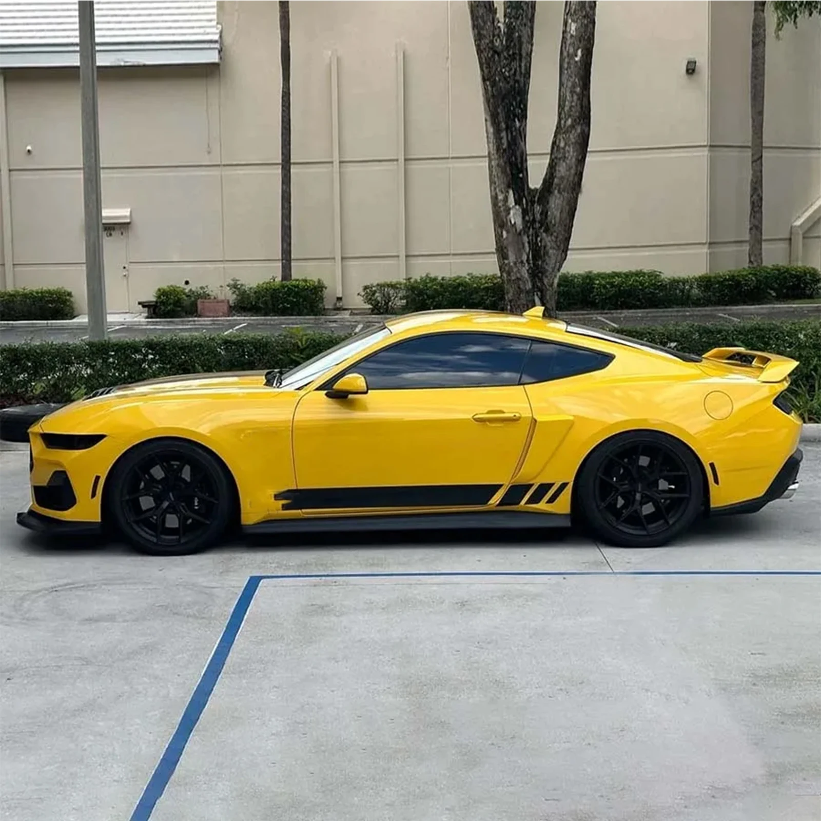 For Ford Mustang S650 GT Dark Horse EcoBoost 2024 2025 Rear Side Fender Air Vent Scoop Trim Glossy Black