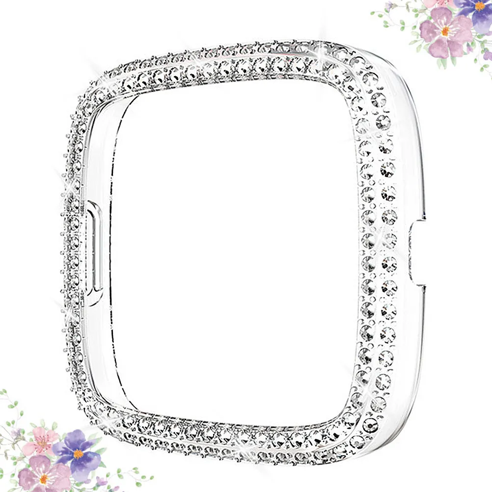 

Защитный чехол для часов, 1 шт., полностью прозрачный, с двойным рядом страз, противоударный, совместимый, прозрачный.