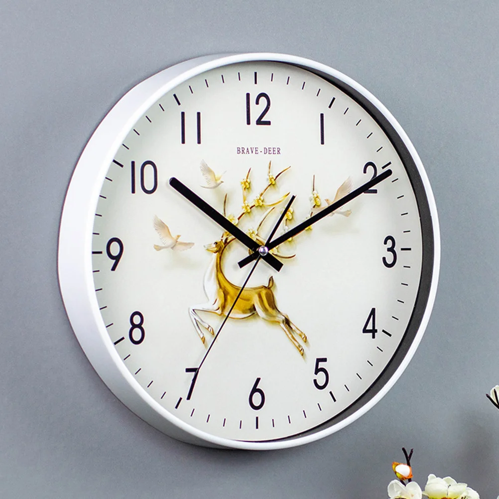 

Elegant Gold Reindeer Wall Clock Stylish Modern Decorative Large Silent Wall Clock for Home Office Bedroom Decor