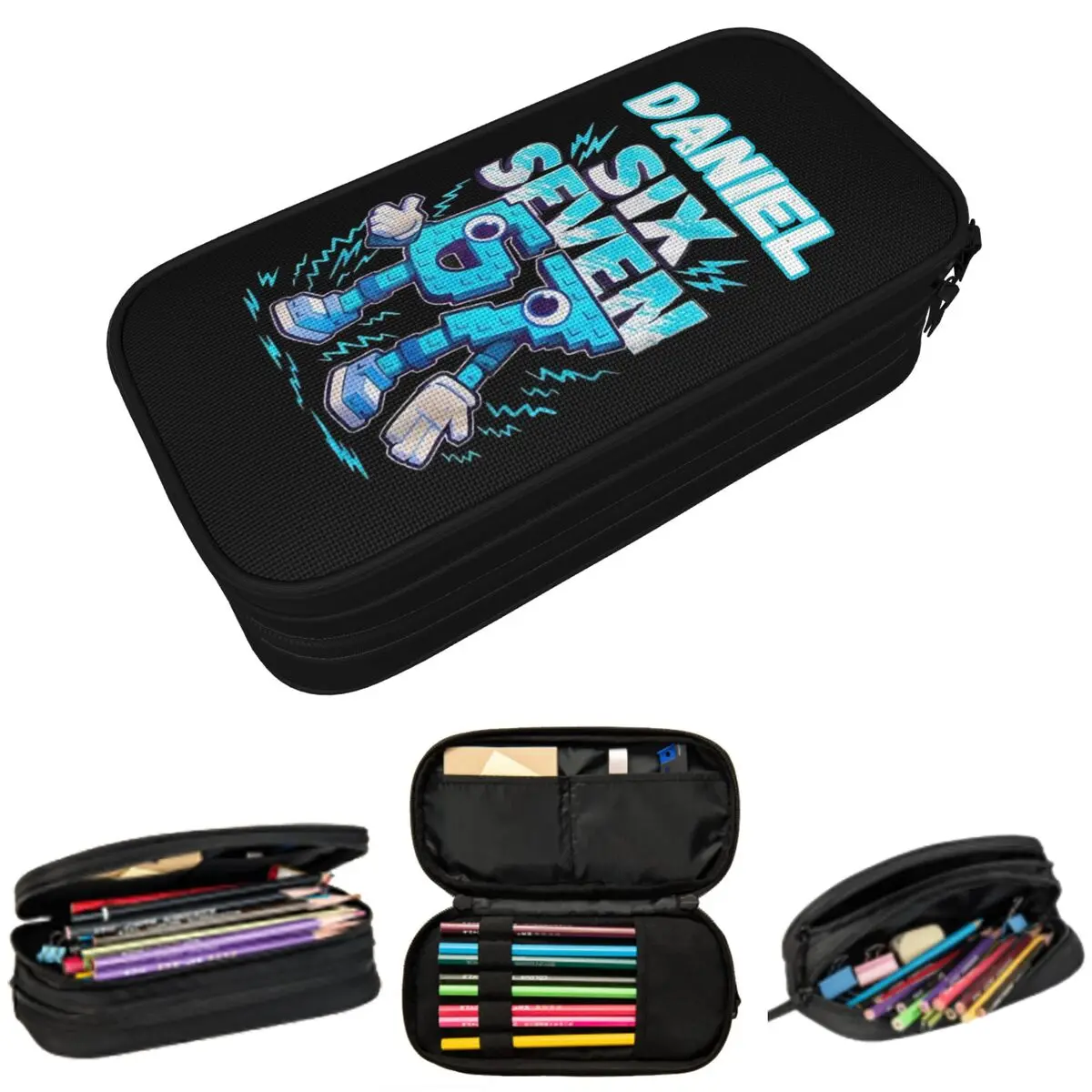Number 67 Building Blocks Print Pencil Case for Boy Girl Gifts Pen Box Pencil Bag Stationery Supplies Pen Holder Bag