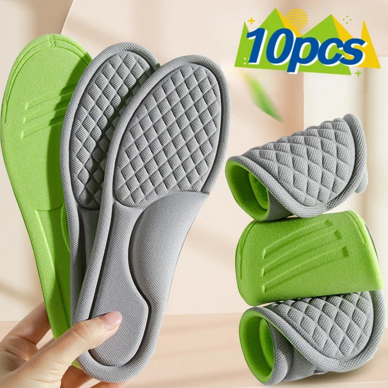 2/10pcs Soft Memory Foam Orthopedic Insoles Deodorizing Insole Shoes Sports Absorbs Sweat Soft Antibacterial Shoe Accessories